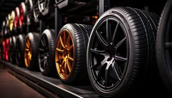 car-tires-showcased-inside-automobile-workshop